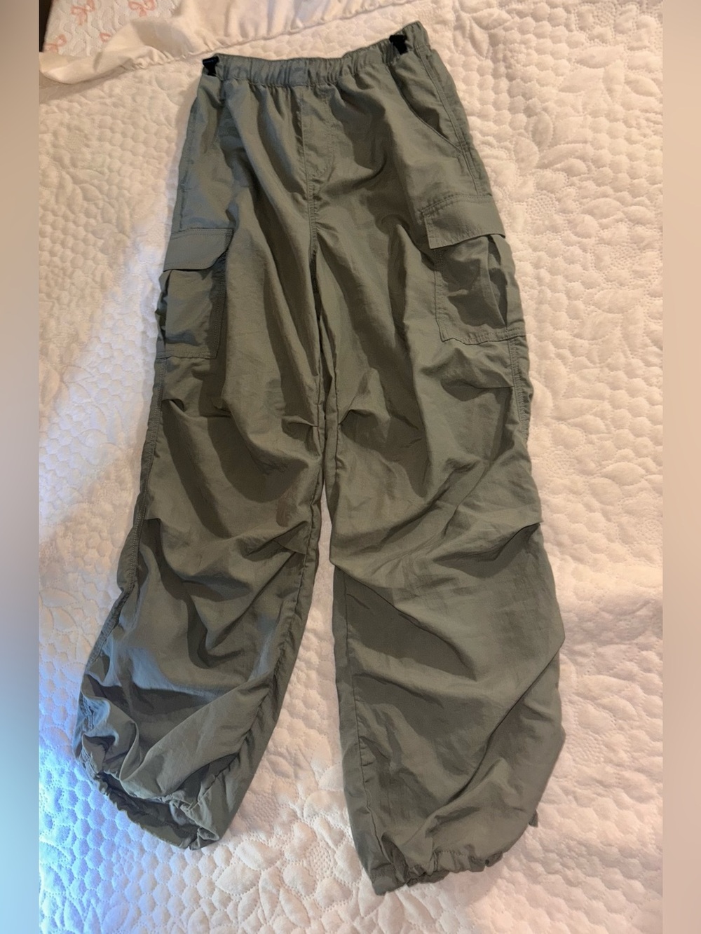 Girls Cargo Utility Pants in Olive Green